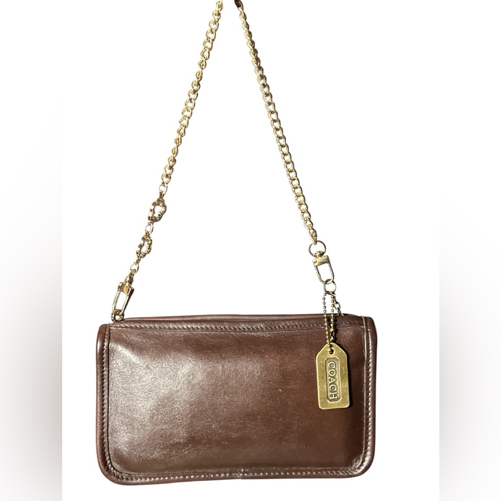 Authentic Vintage Coach Chocolate Brown Leather Pouch Bag